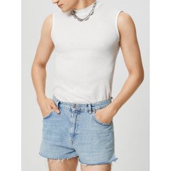 Men Turtleneck Knitted Textured Vest