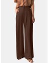 Solid Pocket Wide Leg Pants For Women