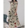 Random Allover Flower Print Button Front Dress With Belt