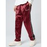 Mens Side Stripe Piped Patchwork High Shine Loose Straight Pants