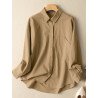 Solid Long Sleeve Pocket Button Front Lapel Shirt