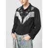 Mens Tassels Embroidered Fringe Long Sleeve Shirt