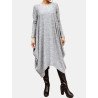 Drop Solid Color Irregular Plus Size Casual Dress