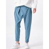 Mens Irregular Pleated Straight Harem Pants