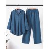 Solid Pocket Long Sleeve Lapel Two Pieces Suit