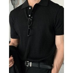 Mens Striped Quick-Dry Golf Shirt