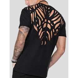 Mens Back Cutout Short Sleeve T-Shirt