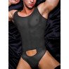 Mens See Through Hollow Elastic Triangle Bodysuit