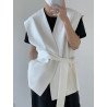 Men Irregular Solid color Sleeveless Vest