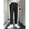 Mens Solid Pocket Casual Tapered Pants