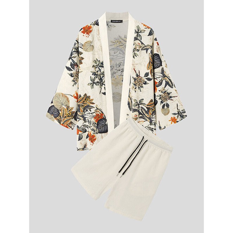 Mens Flower Print 2 Piece Set