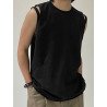 Mens Cutout Shoulder Seam Detail Tank Top