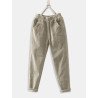 Corduroy Elastic Waist Plus Size Vintage Pants for Women