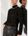 Men Sexy See Through Zebra Print T-Shirt