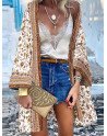 Bohemian Floral Print Long Sleeve Loose Kimono