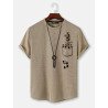 Mens Cartoon Panda Bamboo Print Knit Short Sleeve T-Shirts