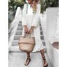 Women Embroidered V-Neck Casual Long Sleeve Dress