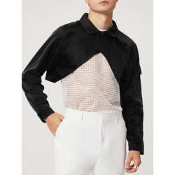 Men Sexy Cutout Long Sleeve Crop Top Shirt