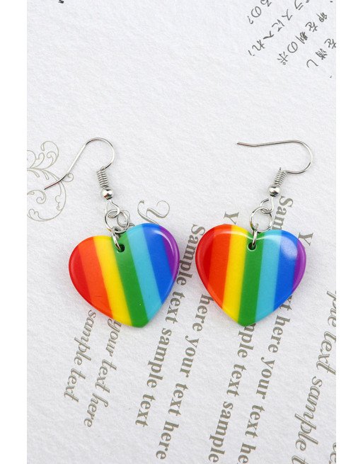 Heart Rainbow Earrings for Women Dangle Earrings Lesbian LGBT Pride Gifts