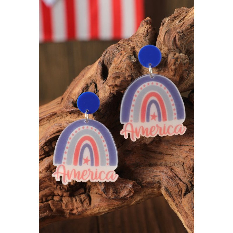 Acrylic American Flag Colorful Rainbow Earrings for Women Jewelry