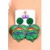 St. Patricks Day Clover Rainbow Heart Earrings for Women