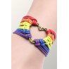 Love Shape Pride Bracelet Rainbow Wristband for Men Women