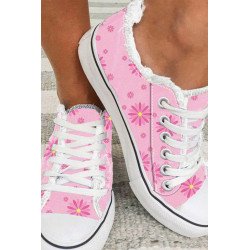 Women's Floral Print Low Cut Canvas Shoes Fashion Comfortable Sneakers