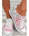 Bleached Spots Canvas Sneakers Low Top Casual Walking Shoes