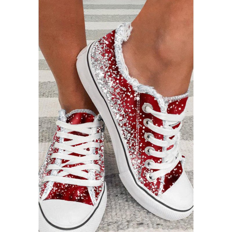 Women's Canvas Shoes Ombre Lace-up Fashion Sneakers