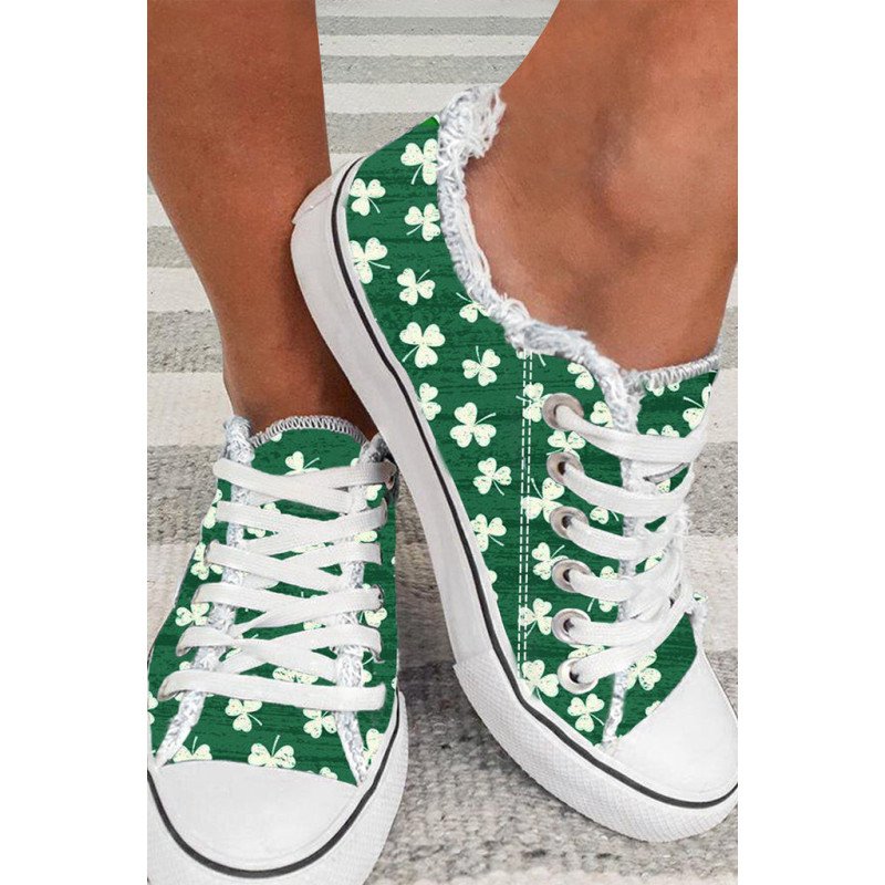 St. Patrick's Day Clover Shamrock Canvas Sneaker Casual Shoes