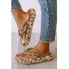 Women's Foam Leopard Print Slide Sandals Thick Sole Flip Flops