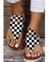Checkerboard Flip Flops Sandals for Women Thong Comfortable Walk Flat Shoes