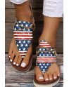 Flip Flops for Women USA Flag Print Sandals Summer Beach Shoes