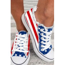 USA Flag Print Sneakers for Women Tennis Shoes Casual Shoe