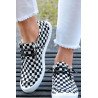 Women's Checkerboard Lace Up Loafers Slip-on Walking Boat Shoes