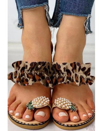 Pineapple Sandals Clip Toe Flip Flops Toe Ring Casual Flat Beach Shoes