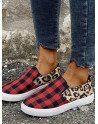 Women's Leopard Plaid Slip on Low top Fashion Sneaker Casual Loafer