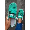 Women  s Lace Up Loafers Print Slip On Flat Shoes