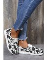 Cow Print Shoes Canvas for Women Lace Up Slip-Ons Flats Loafers Sneakers