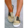 Slip On Canvas Sneakers for Women Animal Print Camouflage Patchwork Walking Shoes