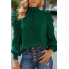 Mock Neck Puff Long Sleeve Blouses Chiffon Casual Loose Shirts Tops