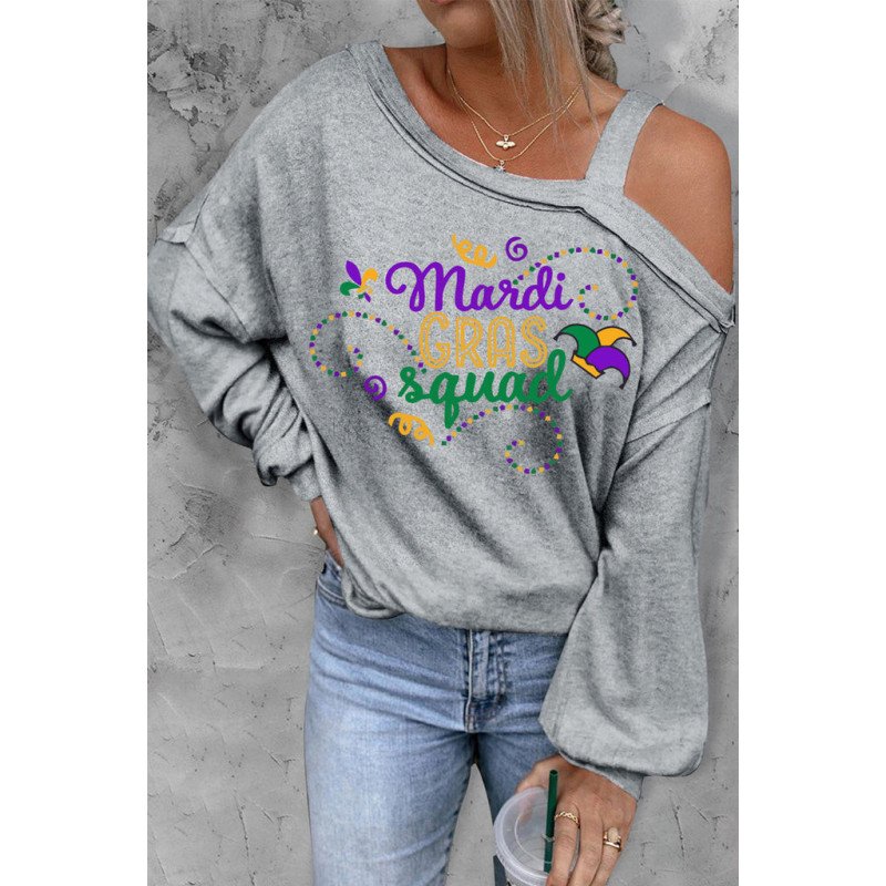 Women's Mardi Gras Sweatshirt for Women Crewneck Pullover Tops