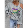 Women's Mardi Gras Sweatshirt for Women Crewneck Pullover Tops