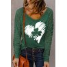 St. Patrick's Day Clover Shamrock Long Sleeve T Shirt for Women
