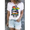 Pride Shirt Women LGBT Short Sleeve Tops Rainbow T-Shirt Funny Skull Print Pride Tee