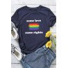 Same Love Same Rights Rainbow Print Short Sleeve T Shirt Print LGBT Equality Shirts