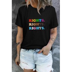 Rainbow Pride T Shirt Womens LGBT Rights Print Short Sleeve Tee Shirt