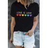 Love is Love Women's Rainbow Graphic Tees Crew Neck Gay Pride Shirts