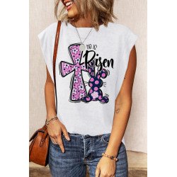 Casual Tank Top for Women Easter Rabbit Sleeveless T Shirt