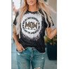 Mama Vintage Bleached T-Shirt Women Mom Leopard Short Sleeve Graphic Tee